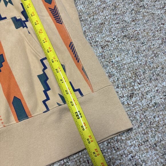 Champon Reverse Weave Aztec Print Sweatshirt Hoodie Desert Khaki Men's Medium M - Picture 3 of 9